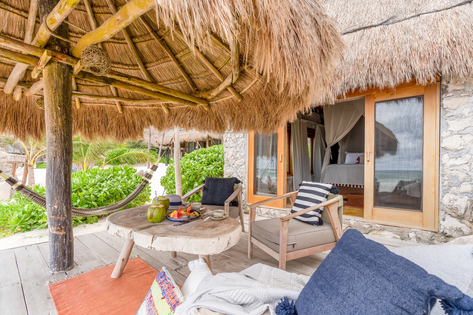 Beachfront palapa at Ahau Collection